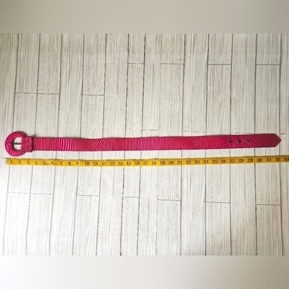 Yves Saint Laurent Rive Gauche Woven Cinch Waist Belt in Pink Size 28